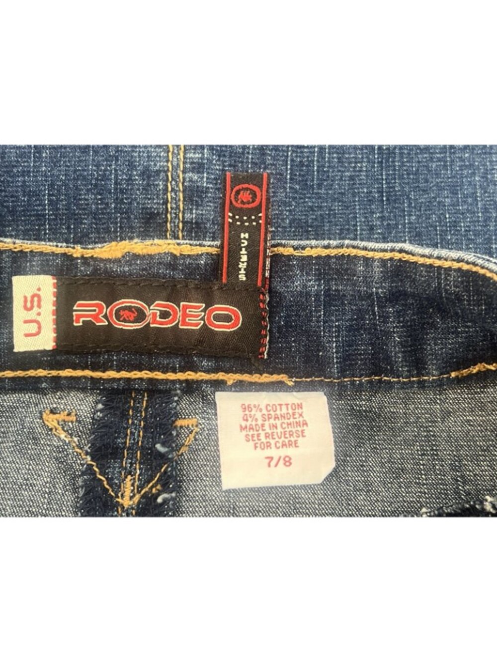 US RODEO JEANS western stretch jean skirt 7/8 midi skirt laceup front new - Picture 5 of 7